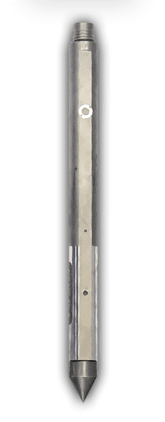 HPT probe showing injection port and electrode array